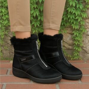 TECNICA Pony Hair and Shearling Ankle Boots, EU 40